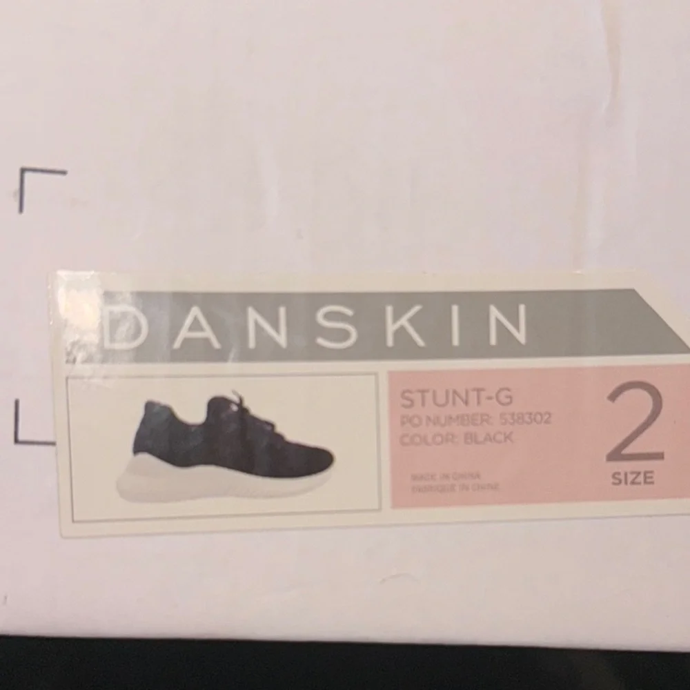 Danskin Black Knit Sneakers with White Soles
